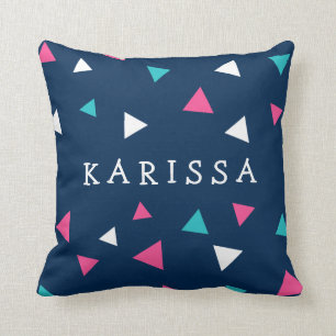 Personalised Triangle Confetti Throw Pillow