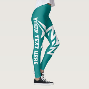 Personalised Tribal Star Design Teal Leggings