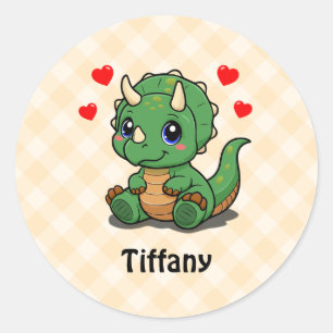 Personalised Triceratops Dinosaur Stickers