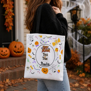 Personalised Trick or Treat Cute Halloween Tote Bag