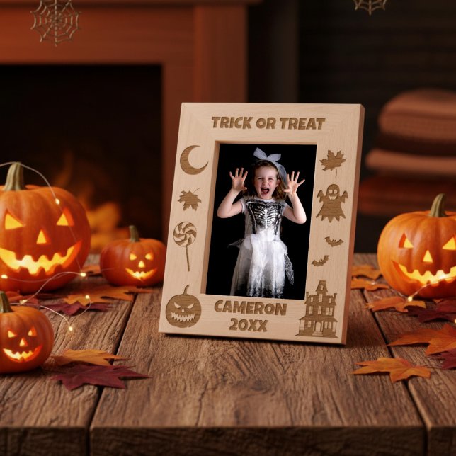Personalised Trick Or Treat Halloween Etched Frames (Creator Uploaded)