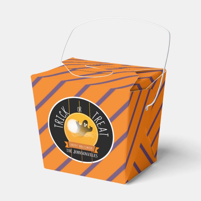 Personalised/Trick or Treat/Halloween Treat Box, Favour Box (Front Side)