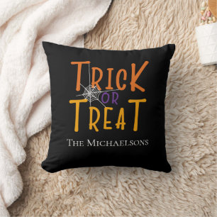 Personalised Trick or Treat Monogram Cushion