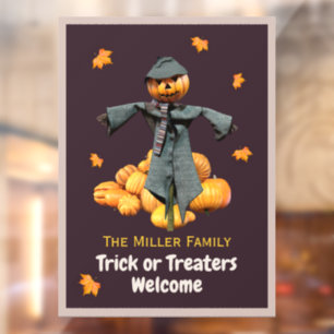 Personalised Trick or Treaters Welcome Scarecrow