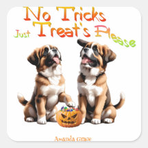 Personalised Trick Treat Halloween Saint Bernard