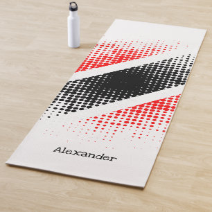 Personalised Trinidad and Tobago Dot Pattern Flag Yoga Mat