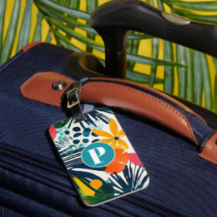 Personalised Tropical Abstract Pattern Luggage Tag
