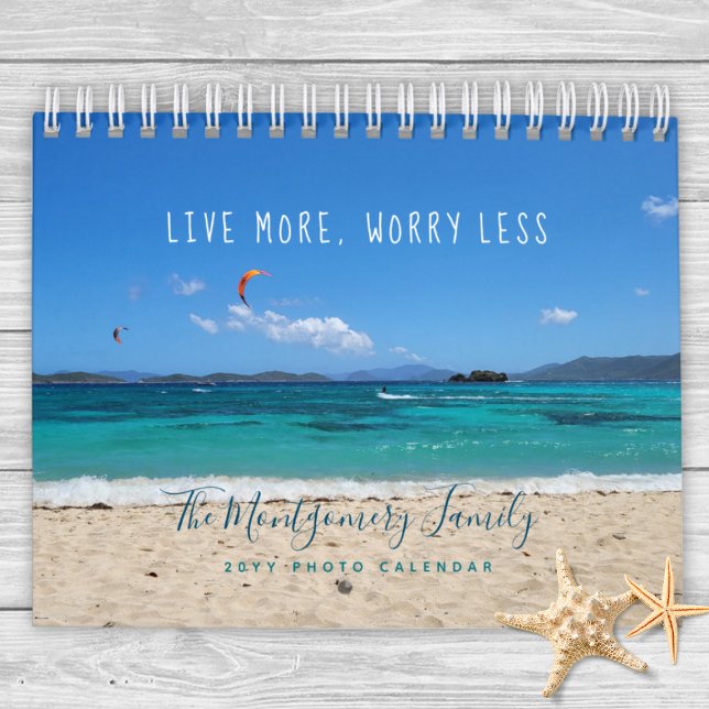 Personalised Tropical Beach 2026 Photo Calendar (Personalized Tropical Beach Photo Calendar)