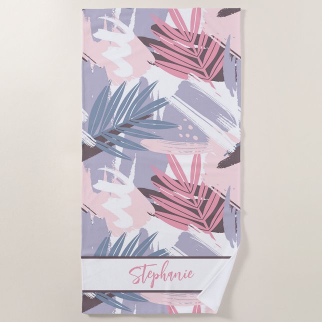 Personalised Tropical Beach Towel (Front)