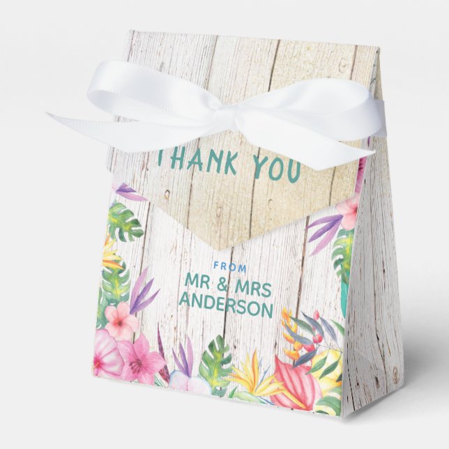 Personalised Tropical Beach Wedding Gift Favour Favour Box (Front Side)