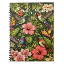 Personalised Tropical Botanical Hummingbird