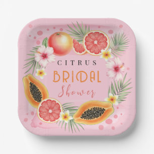 Personalised Tropical Citrus Bridal Shower  Paper Plate