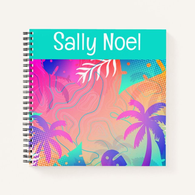 Personalised tropical colourful notebook (Front)