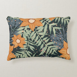 Personalised Tropical Floral Leaves Decorative Cushion