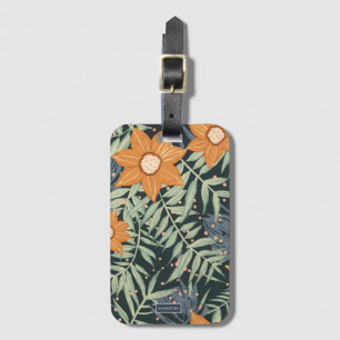 Personalised Tropical Floral Leaves Luggage Tag