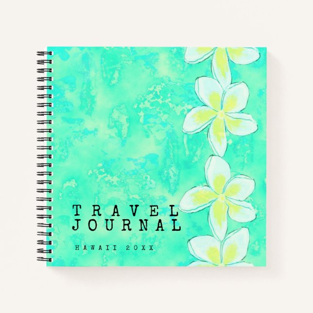 Personalised Tropical Flowers Travel Journal (Front)