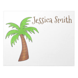 Personalised Tropical Island Beach Green Palm Tree Notepad