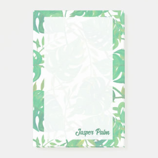 Personalised Tropical Leaves Post-it Notes