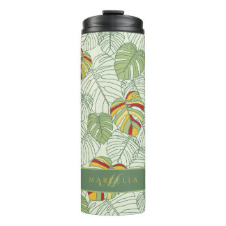 Personalised Tropical Monstera Leaves Tumbler
