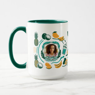 Personalised Tropical Smoothie Shop Photo Name Mug