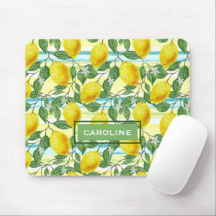 Personalised Tropical Summer Lemons Fruit Art Mouse Pad