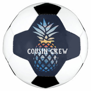 Personalised Tropical Sunset Pineapple Soccer Ball