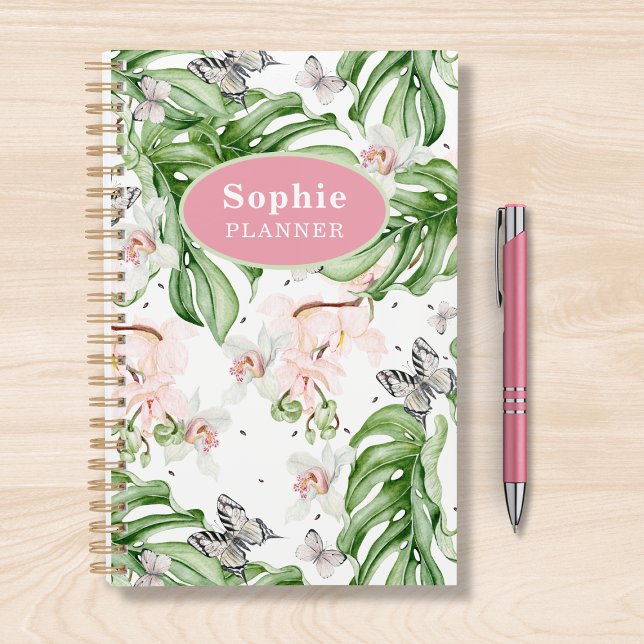 Personalised Tropical Watercolor Floral Girly Planner (Creator Uploaded)