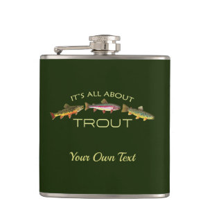 Personalised Trout Fishing Hip Flask