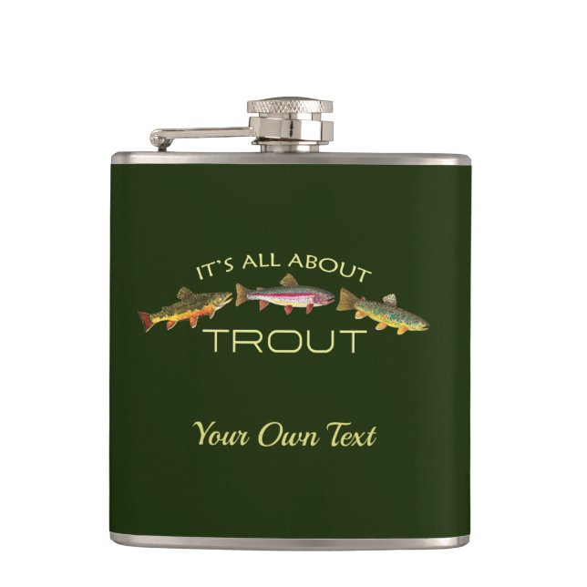 Personalised Trout Fishing Hip Flask (Front)