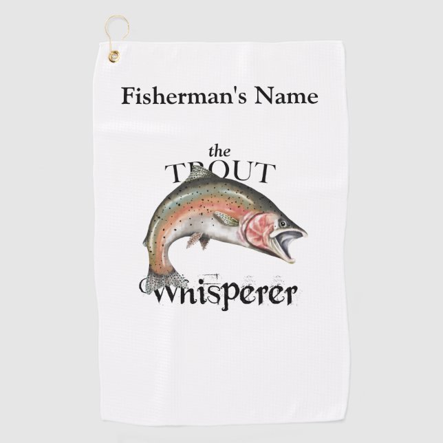 Personalised Trout Whisperer Light Fishing Towel (Front)