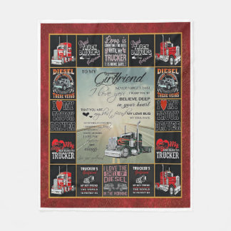Personalised Truck Driver To My Girlfriend Fleece Blanket