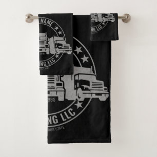 Personalised Trucker Big Rig Semi Truck Trucking Bath Towel Set