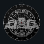 Personalised Trucker Big Rig Semi Truck Trucking Dartboard<br><div class="desc">Personalised Trucker Big Rig Semi Truck Trucking Company Design - Customise with your Name and Custom Text!</div>