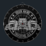 Personalised Trucker Big Rig Semi Truck Trucking Dartboard<br><div class="desc">Personalised Trucker Big Rig Semi Truck Trucking Company Design - Customise with your Name and Custom Text!</div>