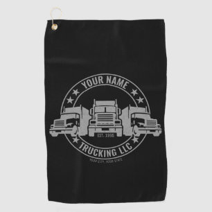 Personalised Trucker Big Rig Semi Truck Trucking Golf Towel