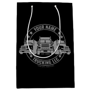 Personalised Trucker Big Rig Semi Truck Trucking Medium Gift Bag