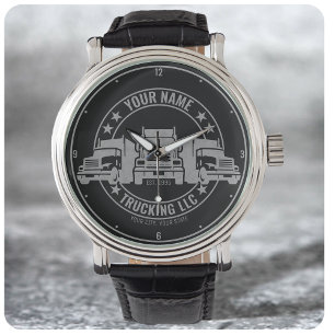 Personalised Trucker Big Rig Semi Truck Trucking Watch