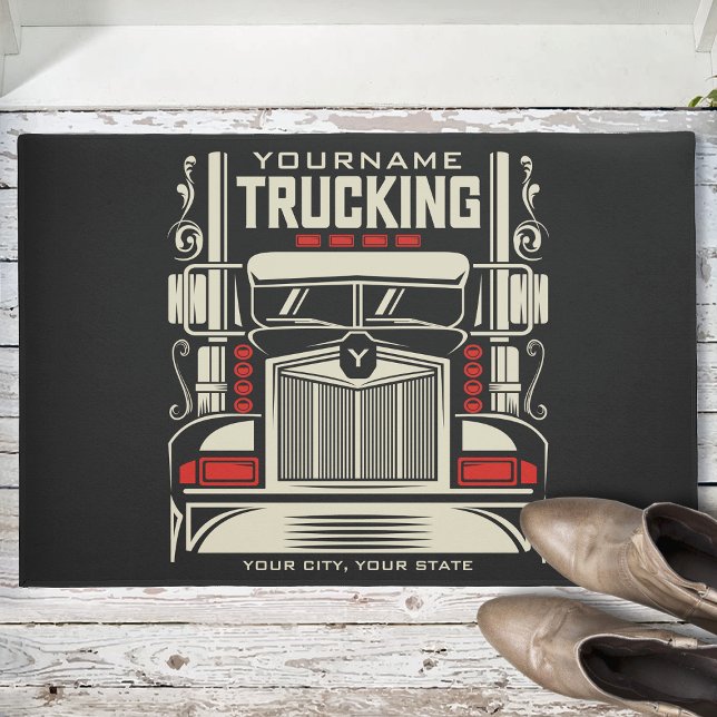 Personalised Trucking 18 Wheeler BIG RIG Trucker  Doormat (Creator Uploaded)