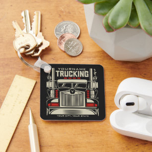 Personalised Trucking 18 Wheeler BIG RIG Trucker  Key Ring