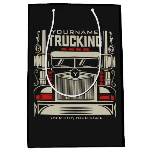 Personalised Trucking 18 Wheeler BIG RIG Trucker  Medium Gift Bag