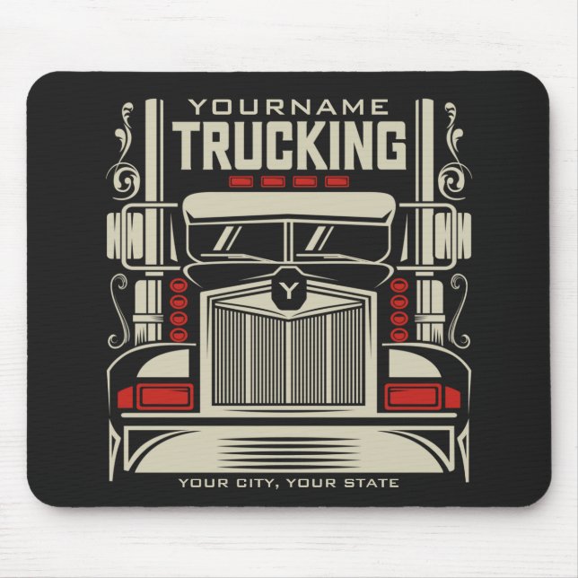 Personalised Trucking 18 Wheeler BIG RIG Trucker  Mouse Pad (Front)