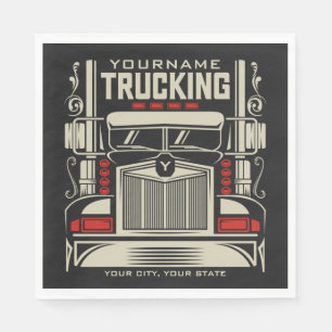 Personalised Trucking 18 Wheeler BIG RIG Trucker Napkin