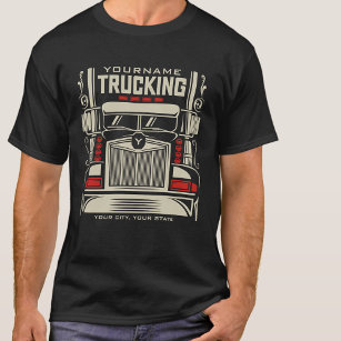 Personalised Trucking 18 Wheeler BIG RIG Trucker  T-Shirt