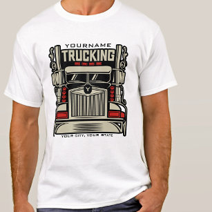 Personalised Trucking 18 Wheeler BIG RIG Trucker  T-Shirt