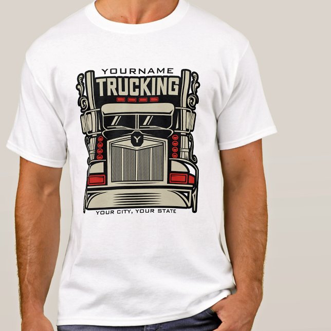 Personalised Trucking 18 Wheeler BIG RIG Trucker  T-Shirt (Creator Uploaded)