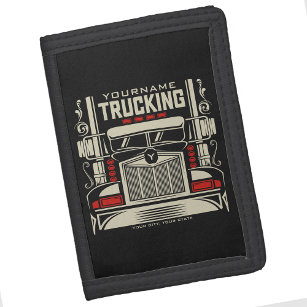 Personalised Trucking 18 Wheeler BIG RIG Trucker  Trifold Wallet