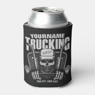 Personalised Trucking Skull Trucker Big Rig Truck Can Cooler