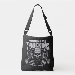 Personalised Trucking Skull Trucker Big Rig Truck Crossbody Bag