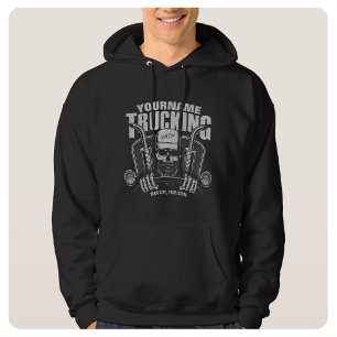 Personalised Trucking Skull Trucker Big Rig Truck Hoodie