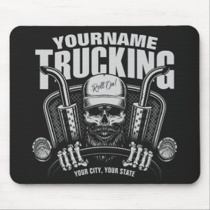 Personalised Trucking Skull Trucker Big Rig Truck Mouse Pad